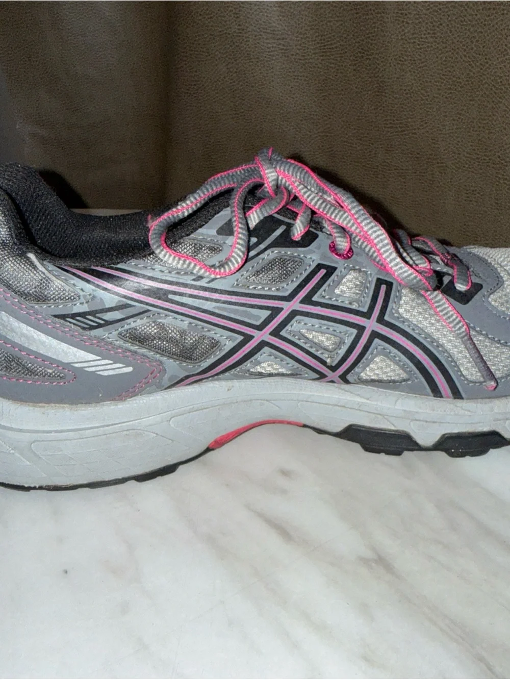 ASICS Gel-Venture 6 Running Shoes T7G6N Gray Silver Pink Women's US Size 9